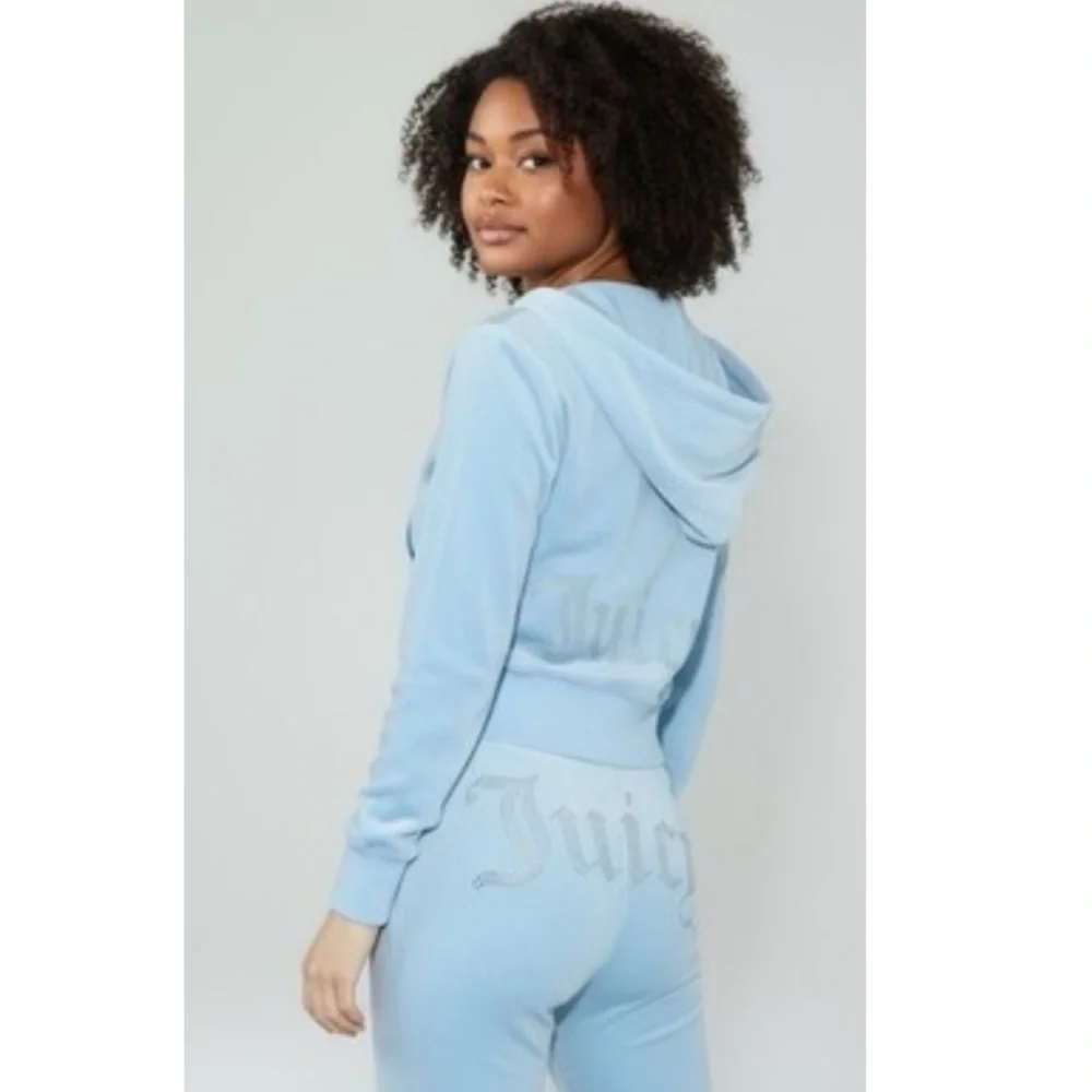 Juicy Couture Velour Tracksuit in Frosted Blue. - Picture 2 of 10